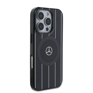 Mercedes-Benz iPhone 16 Pro Double Layer Crossed Lines Case MagSafe Magnetic