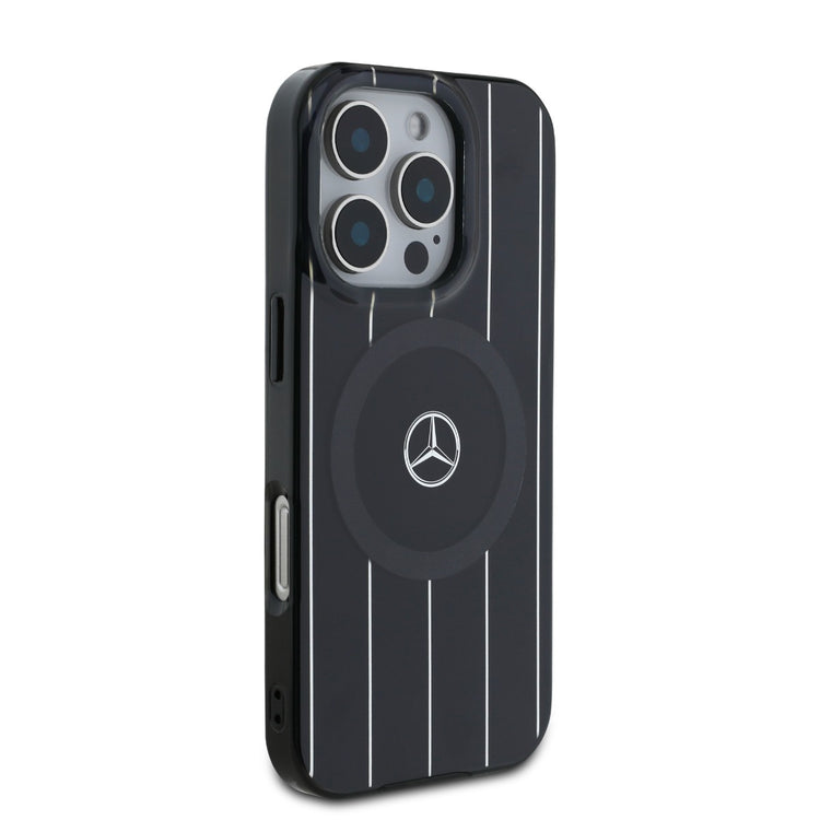 Mercedes-Benz iPhone 16 Pro Double Layer Crossed Lines Case MagSafe Magnetic