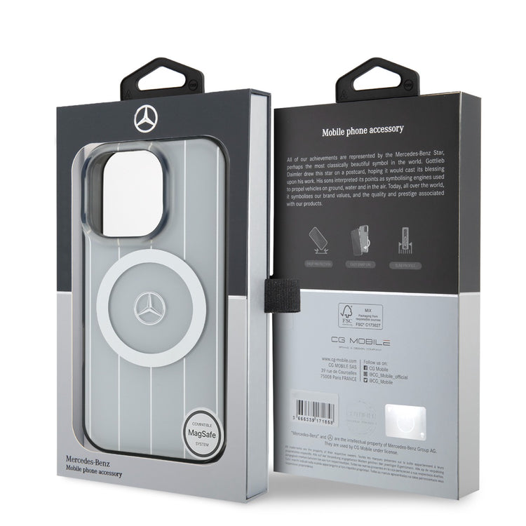 Mercedes-Benz iPhone 16 Pro Double Layer Crossed Lines Case MagSafe Magnetic