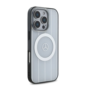 Mercedes-Benz iPhone 16 Pro Double Layer Crossed Lines Case MagSafe Magnetic