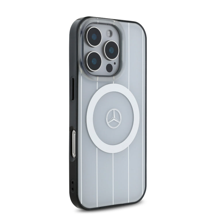Mercedes-Benz iPhone 16 Pro Double Layer Crossed Lines Case MagSafe Magnetic