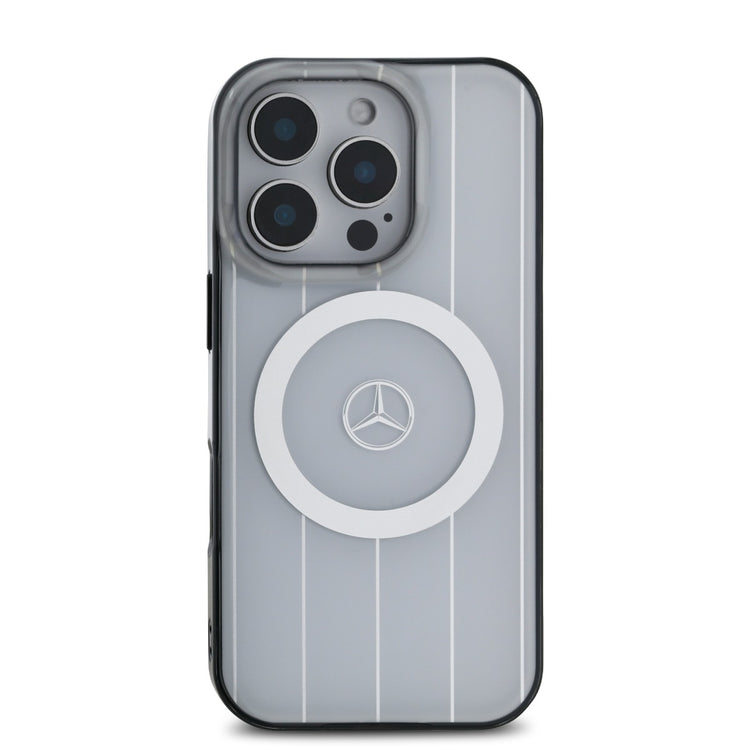 Mercedes-Benz iPhone 16 Pro Double Layer Crossed Lines Case MagSafe Magnetic
