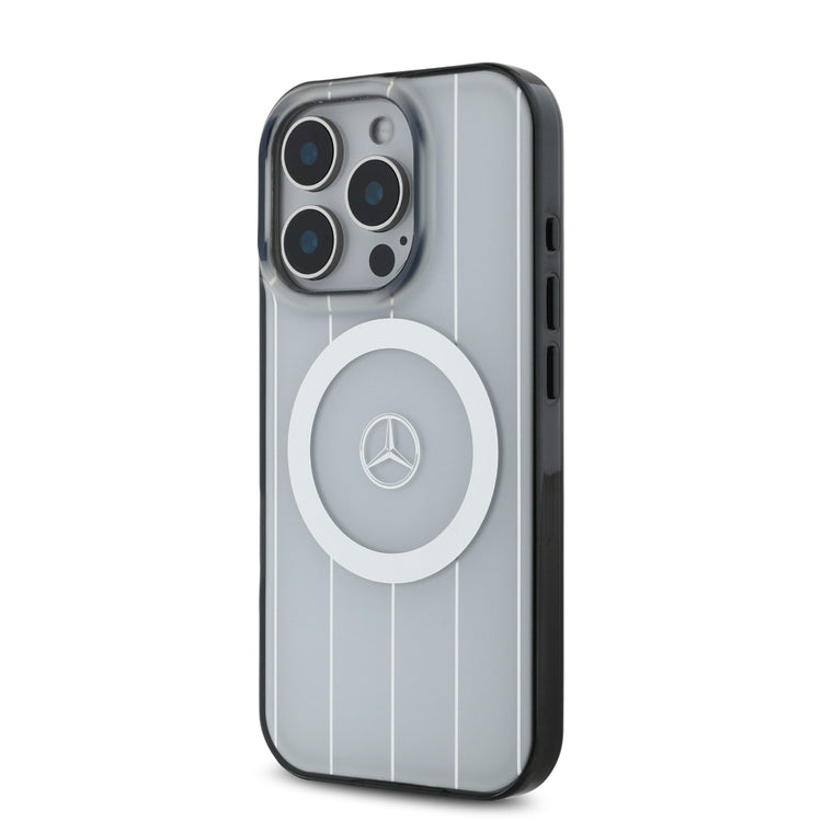 Mercedes-Benz iPhone 16 Pro Double Layer Crossed Lines Case MagSafe Magnetic