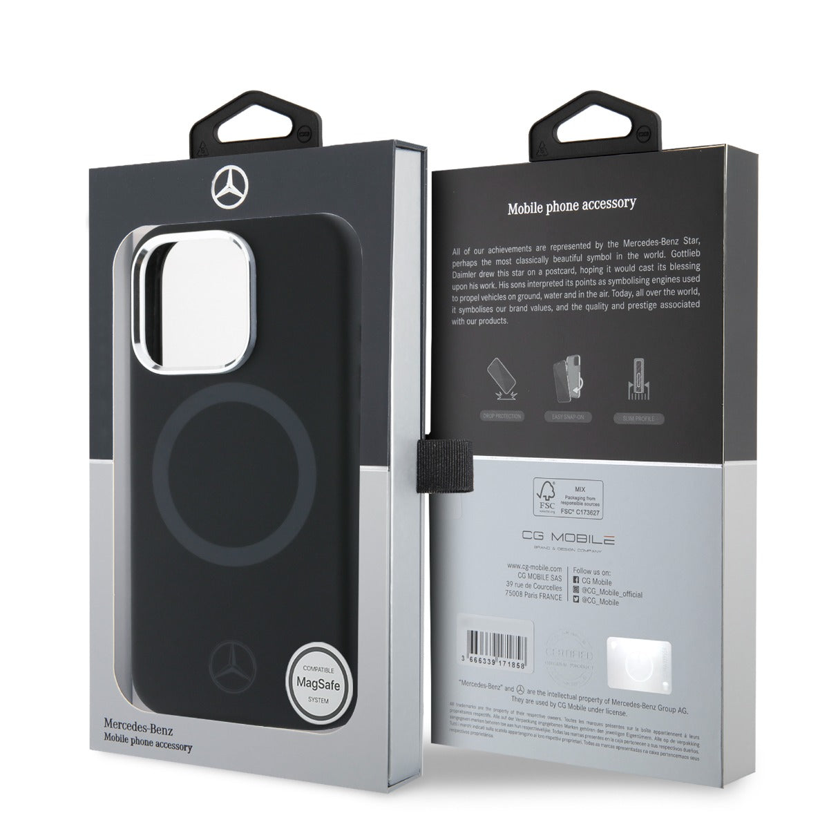 Mercedes-Benz iPhone 16 Pro Max Silicone Tonal Logo Hard Case MagSafe Magnetic