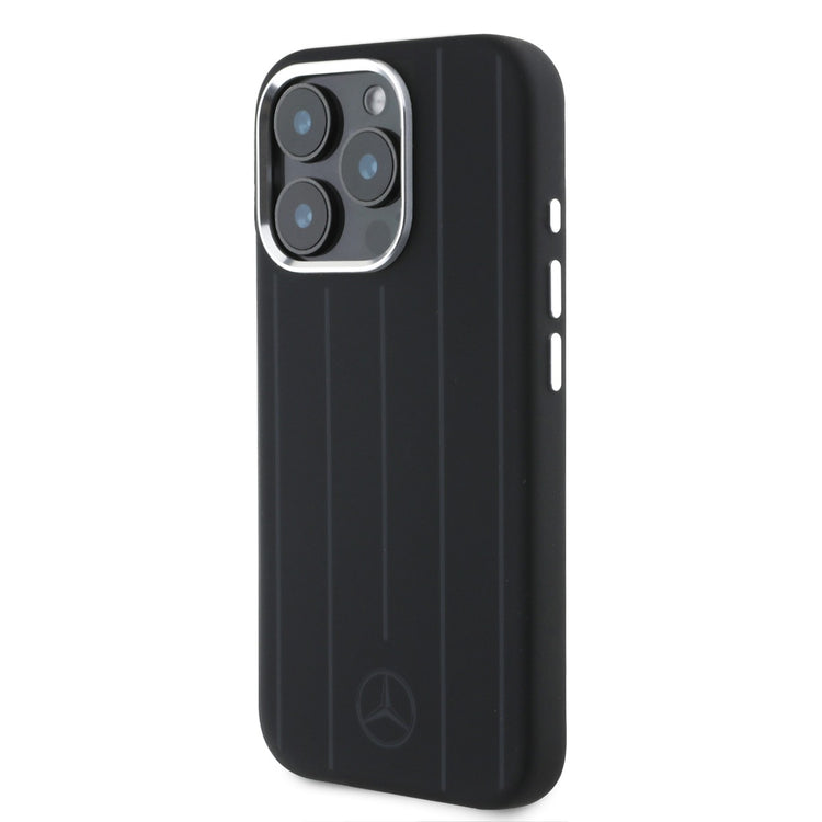 Mercedes-Benz iPhone 16 Pro Silicone Vertical Stripes Case MagSafe Magnetic