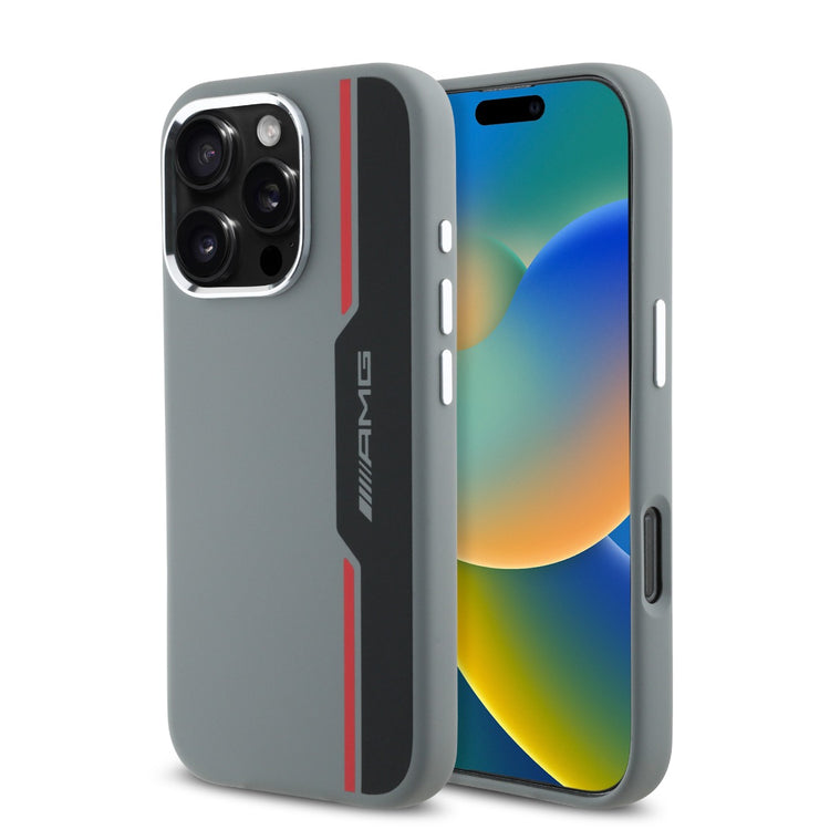 AMG iPhone 16 Pro Silicone Bow Lines Hard Case MagSafe Magnetic