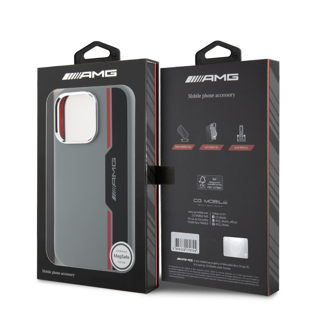 AMG iPhone 16 Pro Silicone Bow Lines Hard Case MagSafe Magnetic