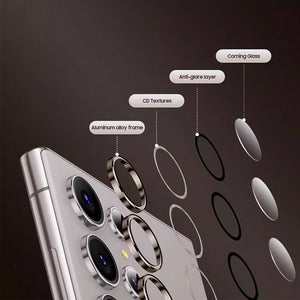 Blacktech Samsung Galaxy S25 C2 AR+AF Coating Aluminum Alloy Camera Corning Glass with Easy Installation Tool