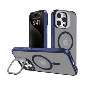Blacktech Samsung Galaxy S25 J3 Metallic Spraying with Camera Stand Case MagSafe Magnetic