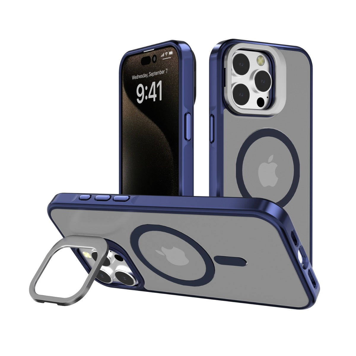 Blacktech Samsung Galaxy S24 J3 Metallic Spraying with Camera Stand Case MagSafe Magnetic