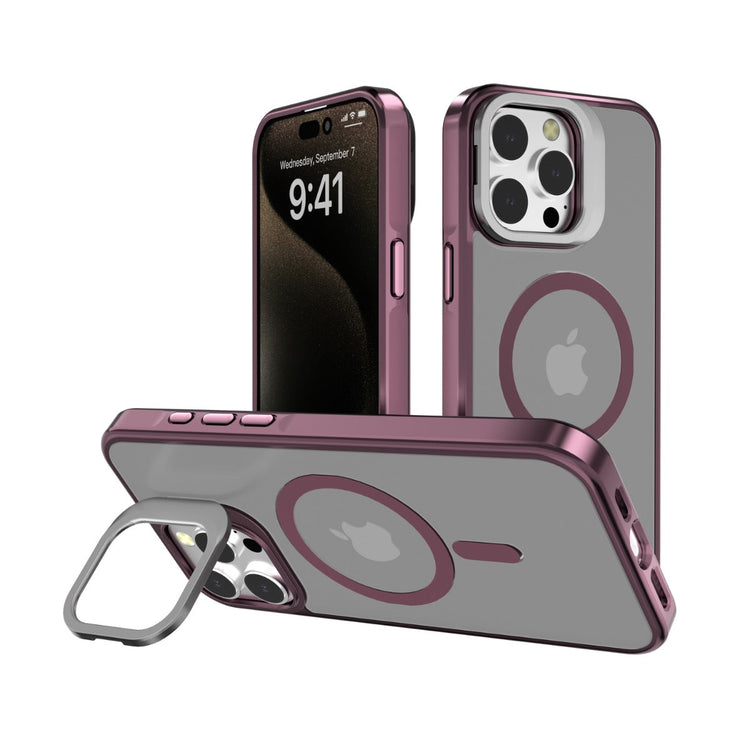 Blacktech Samsung Galaxy S25 J3 Metallic Spraying with Camera Stand Case MagSafe Magnetic