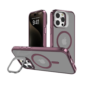 Blacktech Samsung Galaxy S24 J3 Metallic Spraying with Camera Stand Case MagSafe Magnetic