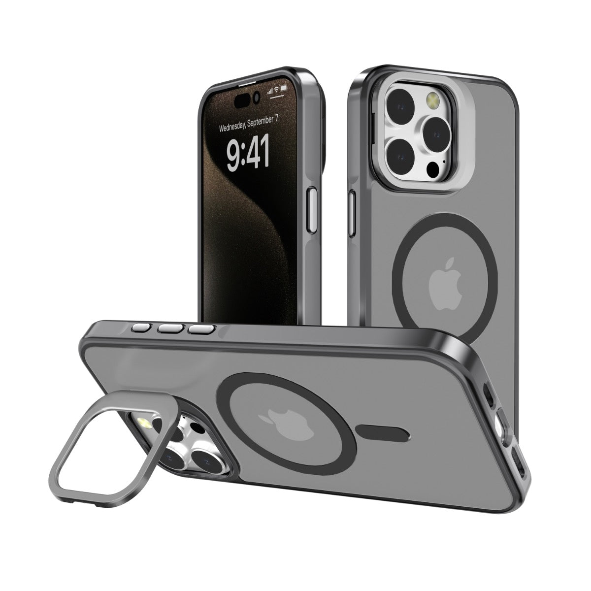 Blacktech Samsung Galaxy S25 J3 Metallic Spraying with Camera Stand Case MagSafe Magnetic