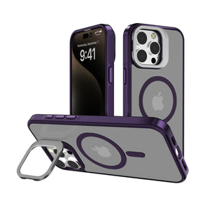 Blacktech Samsung Galaxy S24 J3 Metallic Spraying with Camera Stand Case MagSafe Magnetic