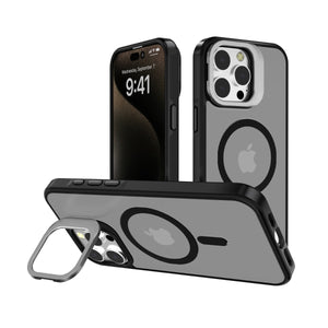 Blacktech iPhone 17e / 16e Metallic Camera Stand Case MagSafe Magnetic