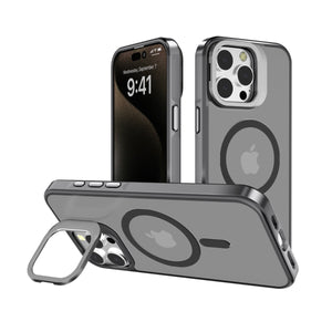 Blacktech iPhone 17e / 16e Metallic Camera Stand Case MagSafe Magnetic