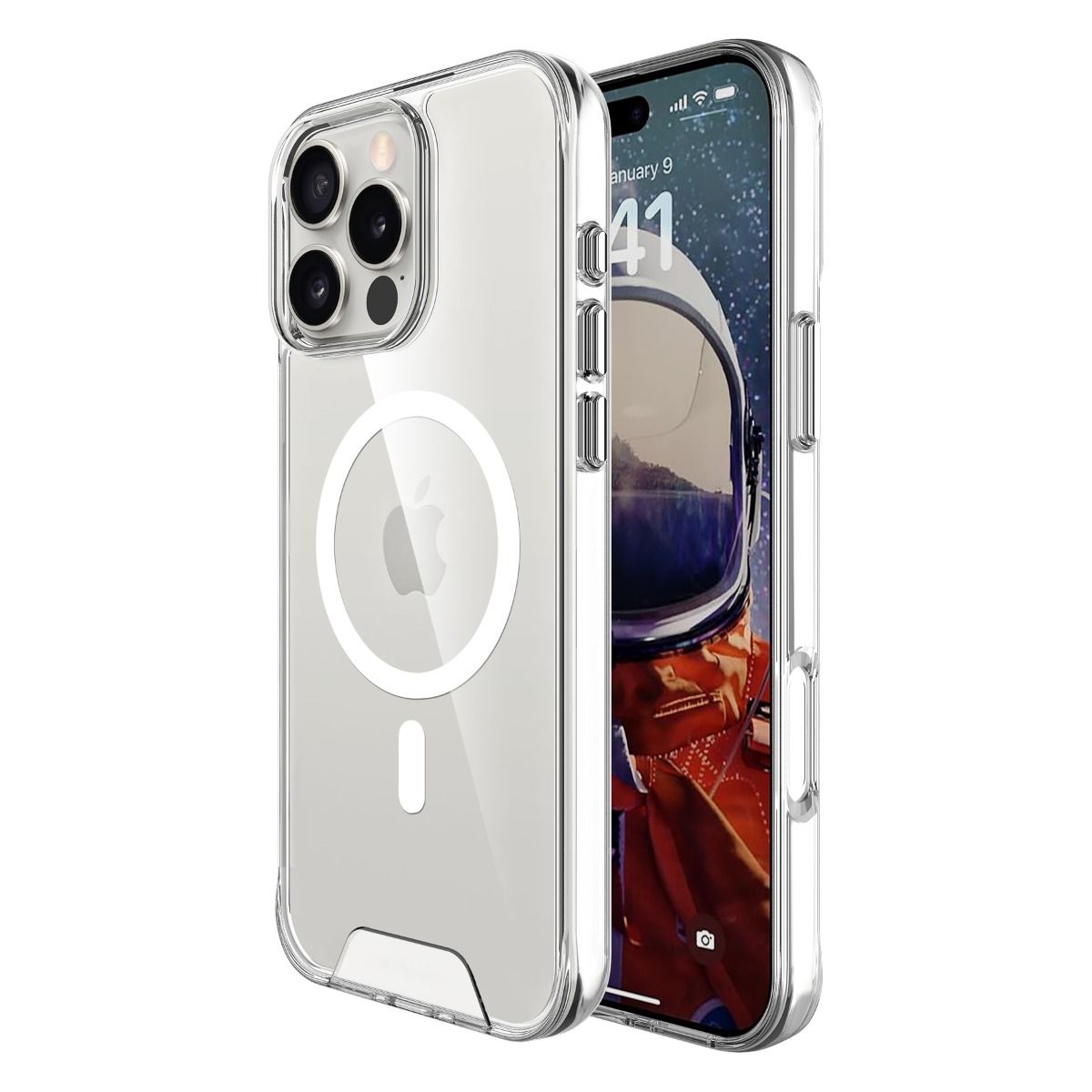 Blacktech iPhone 17 Pro Max Space Rugged Clear Protective Case