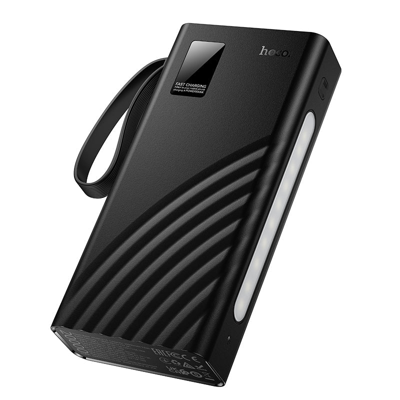 Hoco 20000mAh 22.5W PD20W Fast Charging Power Bank with 4 Built-In Cables and LED Light J155