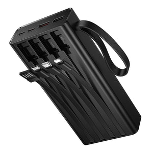 Hoco 20000mAh 22.5W PD20W Fast Charging Power Bank with 4 Built-In Cables and LED Light J155
