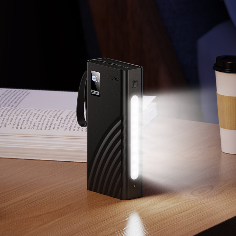 Hoco 20000mAh 22.5W PD20W Fast Charging Power Bank with 4 Built-In Cables and LED Light J155