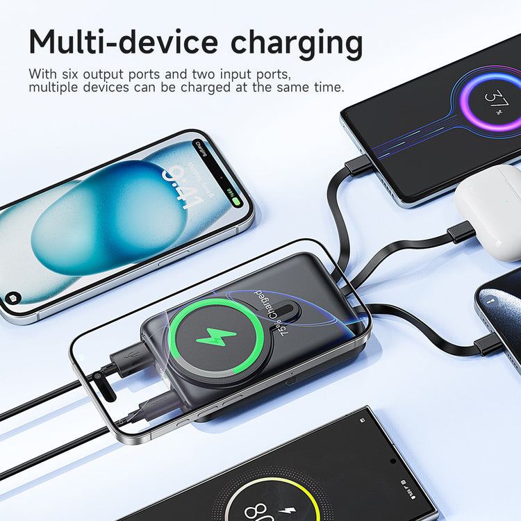 Hoco 10000mAh Magnetic Power Bank 22.5W PD20W with 4 Built-In Cables MagSafe Compatible J135