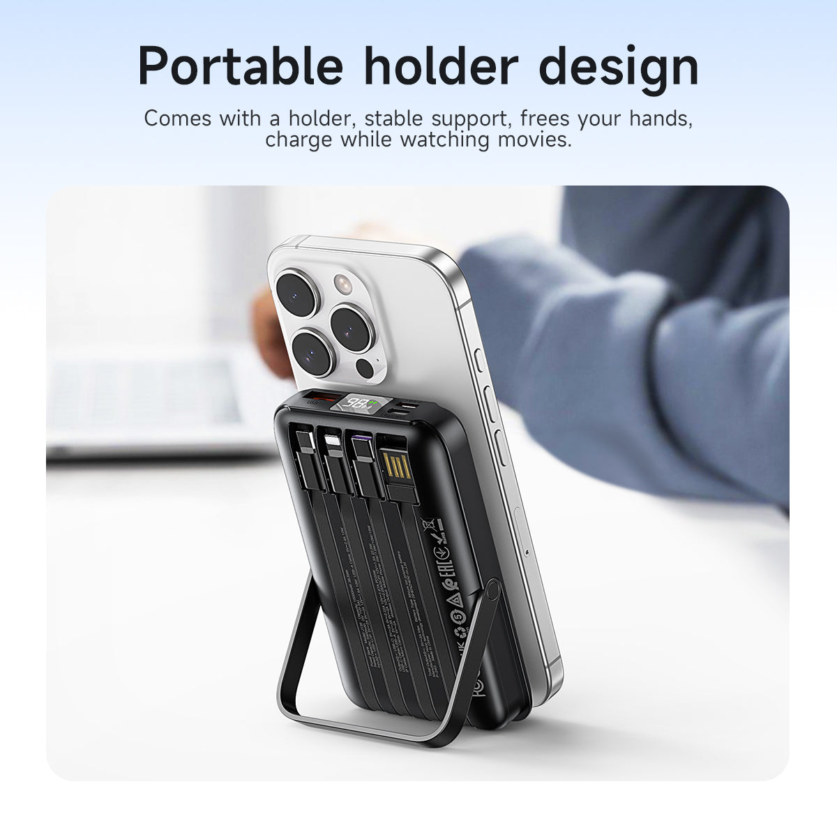 Hoco 10000mAh Magnetic Power Bank 22.5W PD20W with 4 Built-In Cables MagSafe Compatible J135