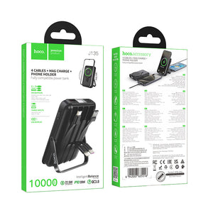Hoco 10000mAh Magnetic Power Bank 22.5W PD20W with 4 Built-In Cables MagSafe Compatible J135