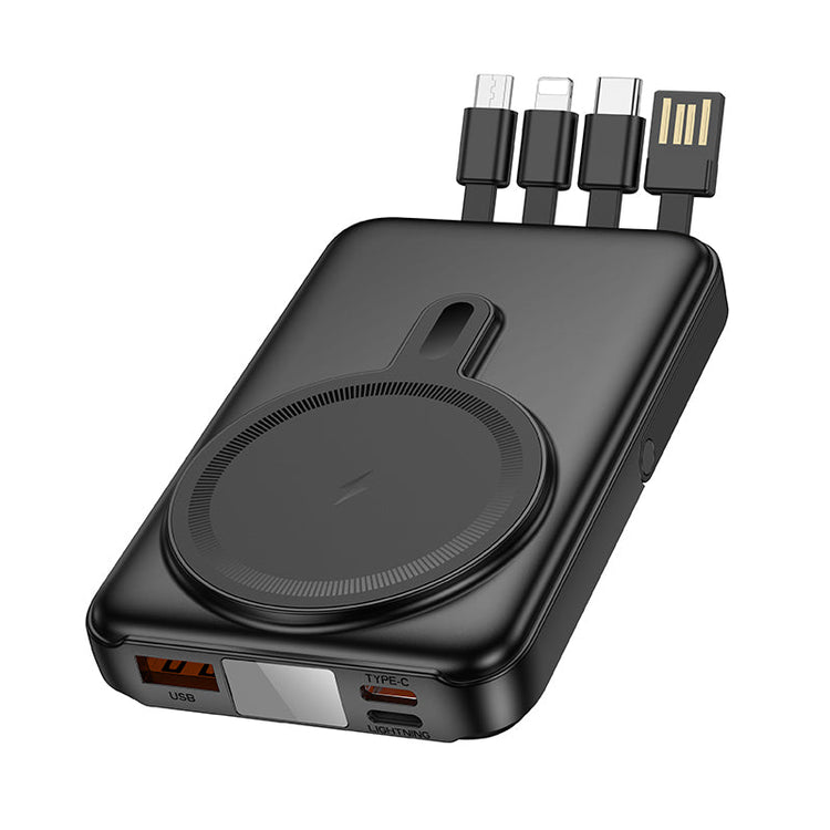 Hoco 10000mAh Magnetic Power Bank 22.5W PD20W with 4 Built-In Cables MagSafe Compatible J135