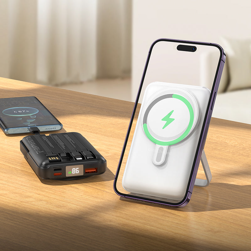 Hoco 10000mAh Magnetic Power Bank 22.5W PD20W with 4 Built-In Cables MagSafe Compatible J135