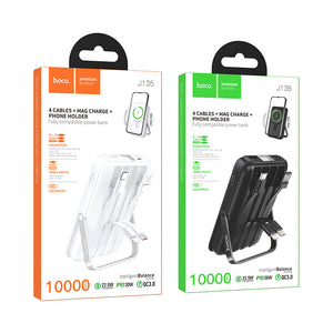Hoco 10000mAh Magnetic Power Bank 22.5W PD20W with 4 Built-In Cables MagSafe Compatible J135