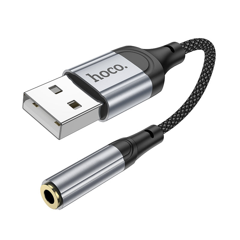 Hoco USB-A to 3.5mm External Sound Card Adapter with Microphone Support