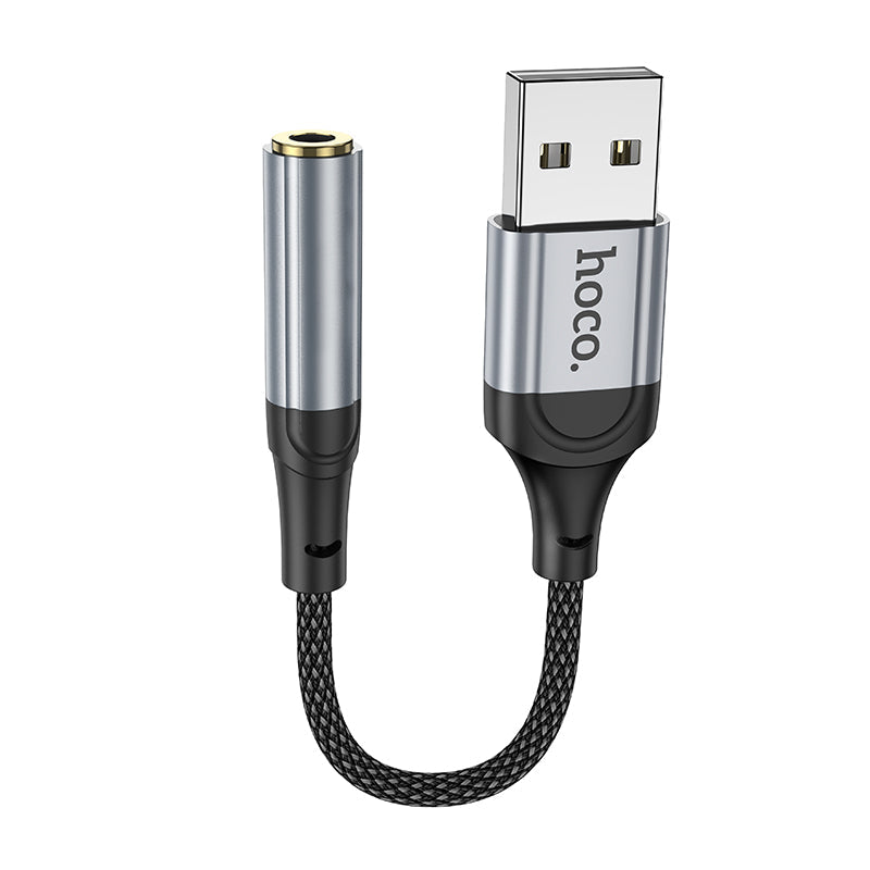 Hoco USB-A to 3.5mm External Sound Card Adapter with Microphone Support