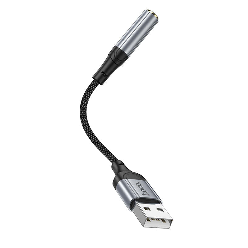 Hoco USB-A to 3.5mm External Sound Card Adapter with Microphone Support