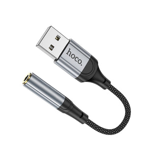 Hoco USB-A to 3.5mm External Sound Card Adapter with Microphone Support
