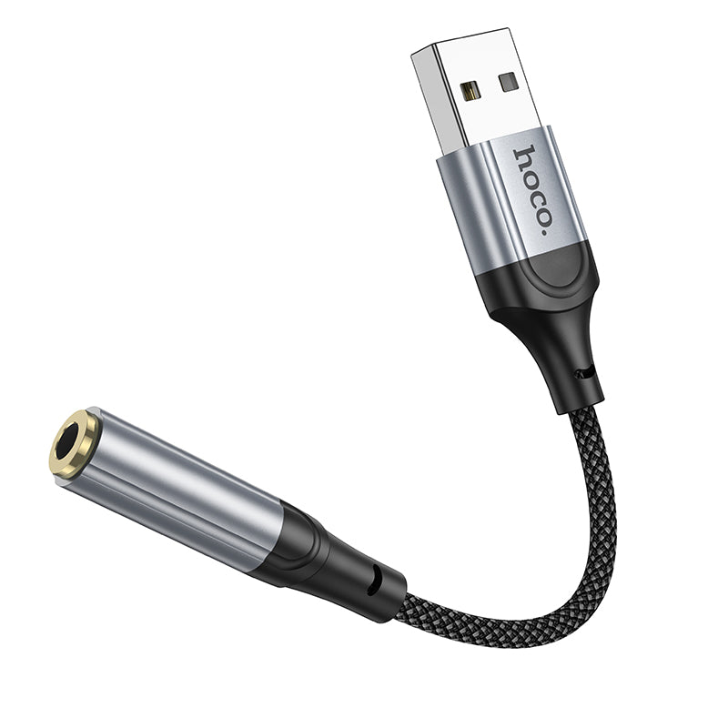 Hoco USB-A to 3.5mm External Sound Card Adapter with Microphone Support