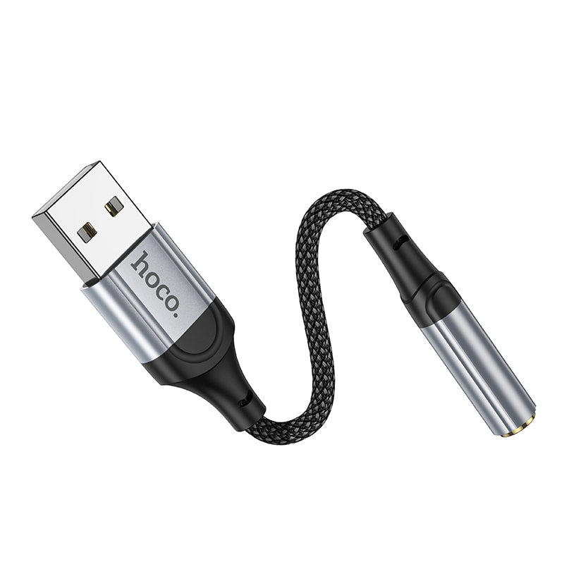 Hoco USB-A to 3.5mm External Sound Card Adapter with Microphone Support