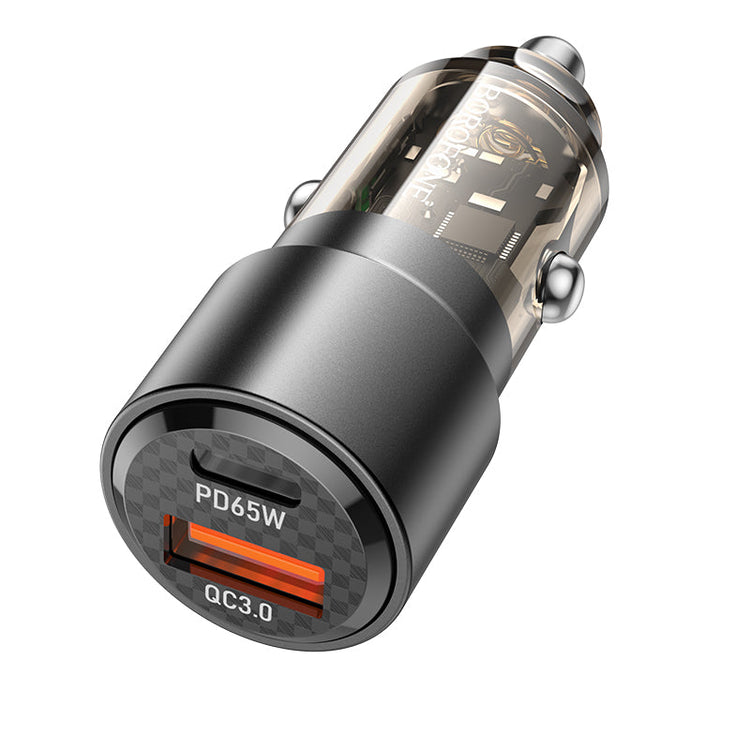 Borofone 83W Car Charger PD65W QC3.0 Dual Port Fast Charging Adapter BZ20A