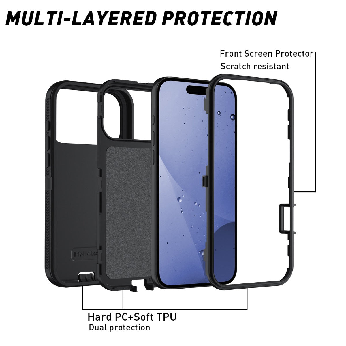Blacktech Samsung Galaxy A56 Defender with Separable Clip