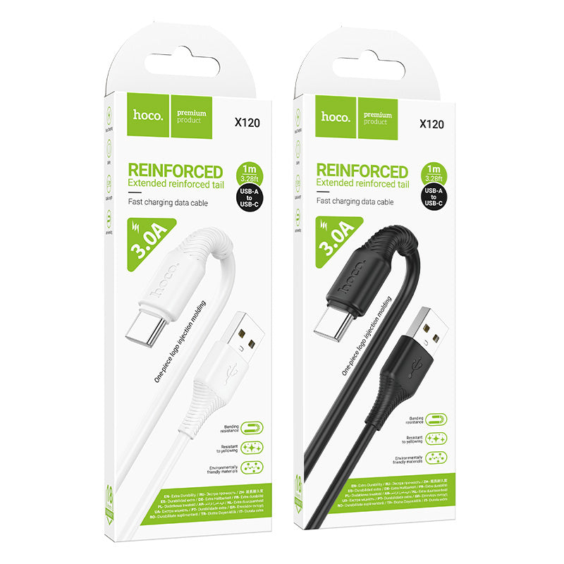 Hoco USB-A to USB-C Cable Bend Resistant Fast Charging Data Cable Type-C X120