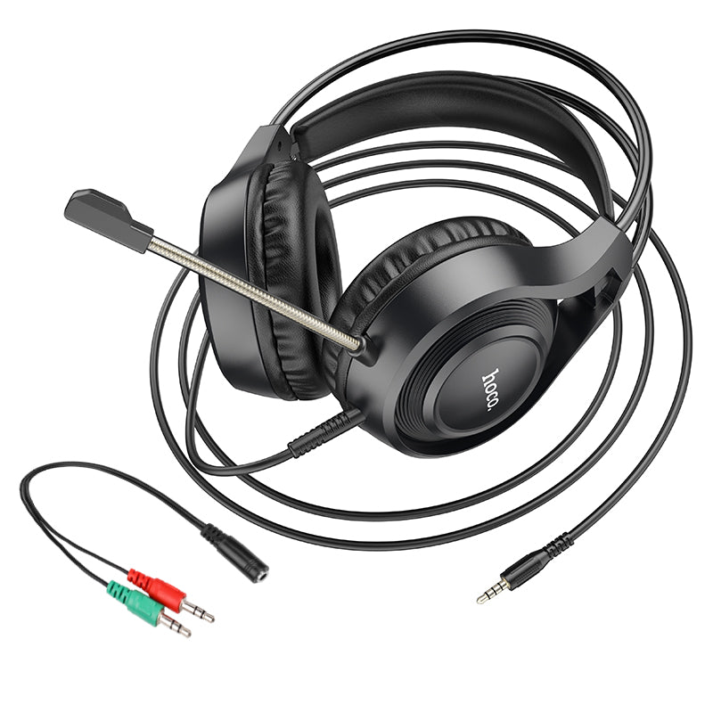 Hoco Gaming Headset Wired Stereo Sound Microphone PC Console W106