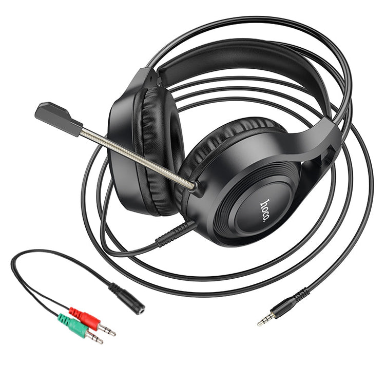 Hoco Gaming Headset Wired Stereo Sound Microphone PC Console W106