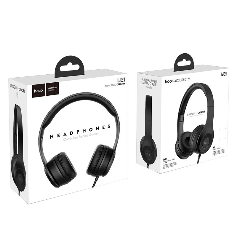 Hoco Wired Headphones with Mic Stereo Sound Audio Music W21