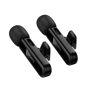 Hoco Dual Mic Wireless Lavalier Microphone with Lightning and USB-C