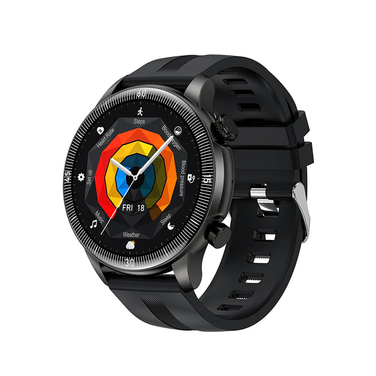 Hoco Round Smart Watch with Bluetooth Calling Fitness Tracker Sports Mode Black Y31