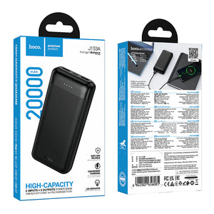 Hoco 20000mAh High Capacity Portable Power Bank Black J153A