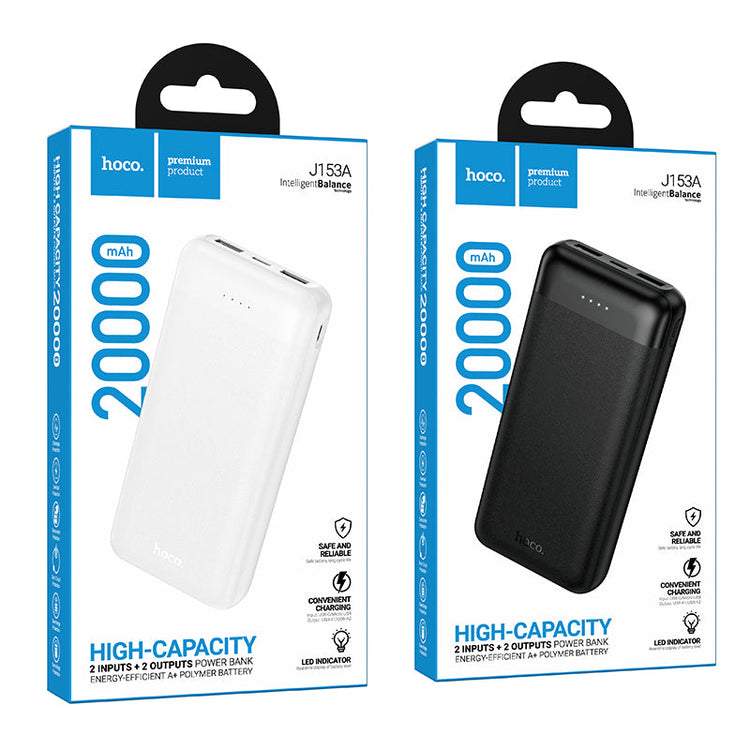 Hoco 20000mAh High Capacity Portable Power Bank Black J153A