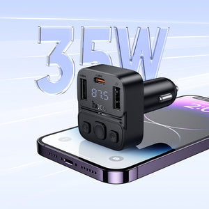 Hoco 35W Dual-Port Car Bluetooth FM Transmitter with PD20W Fast Charging