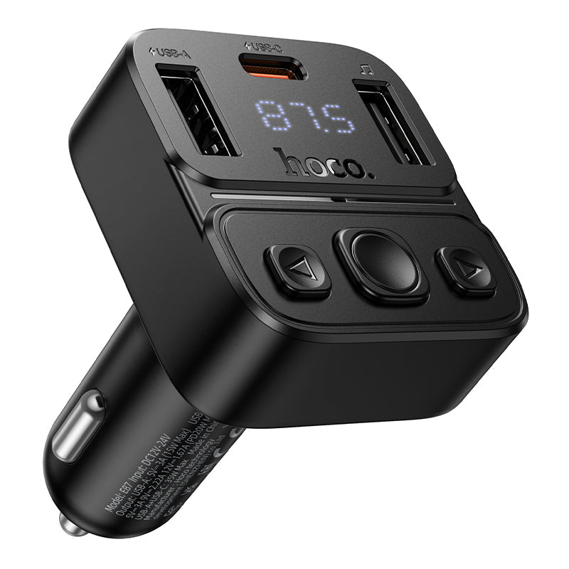 Hoco 35W Dual-Port Car Bluetooth FM Transmitter with PD20W Fast Charging