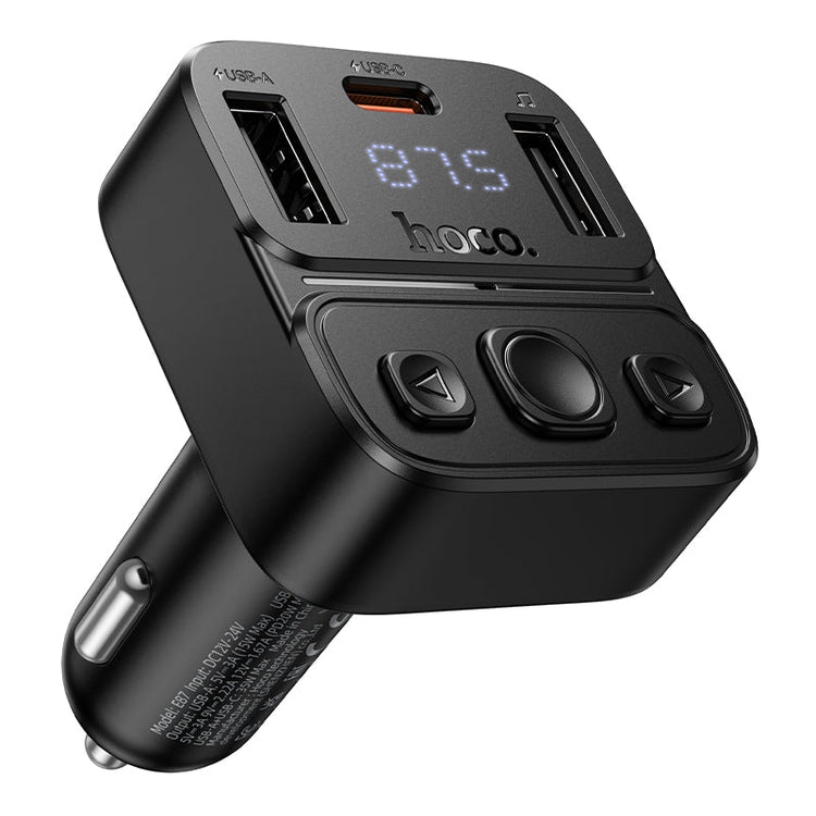 Hoco 35W Dual-Port Car Bluetooth FM Transmitter with PD20W Fast Charging
