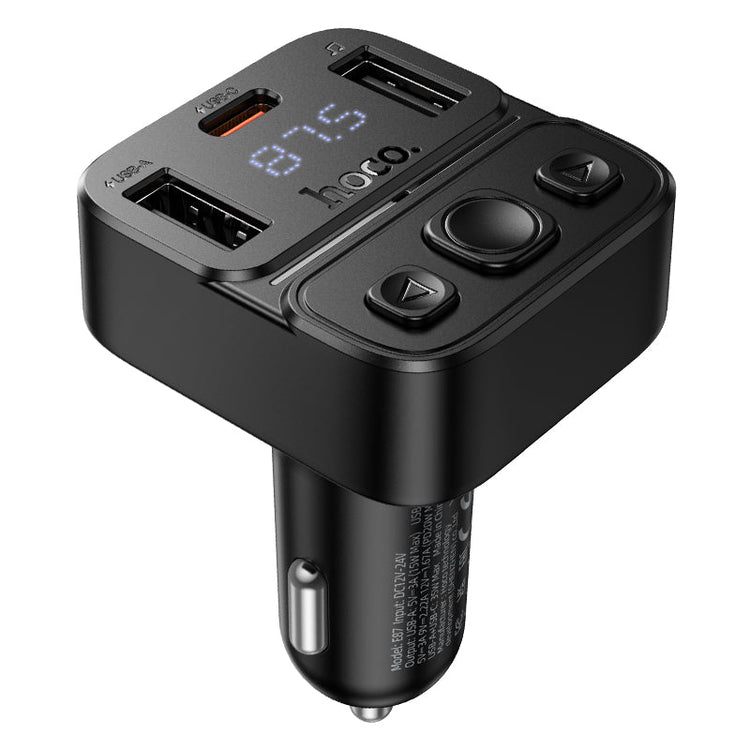 Hoco 35W Dual-Port Car Bluetooth FM Transmitter with PD20W Fast Charging
